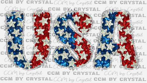 USA Faux Sequins Ready to Press Transfer DTF Sublimation
