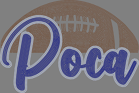 Poca Football 3-Color Approximately 11" Wide Spangle Transfer
