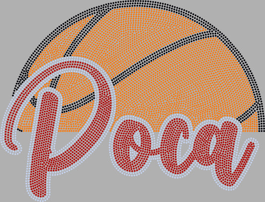 Poca Basketball Approximately 11" wide Spangle Transfer