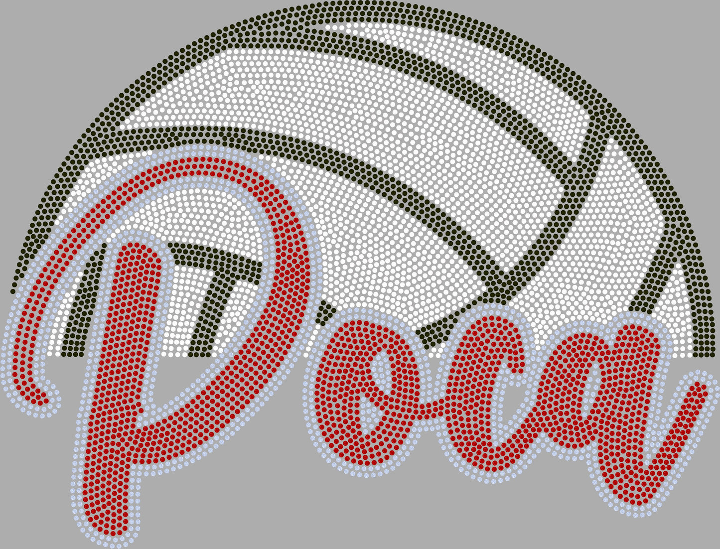 Poca Volleyball Approximately 11" wide Spangle Transfer