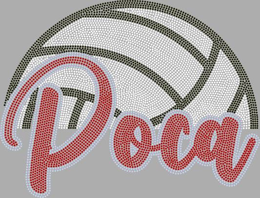 Poca Volleyball Approximately 11" wide Spangle Transfer