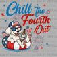 Chill the Fourth Out Poodle Dog July 4th Patriotic Ready to Press Transfer DTF Transfer Sublimation Transfer