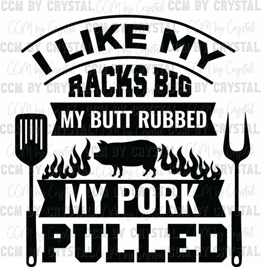 BBQ I Like My Pork Pulled Ready to Press Transfer