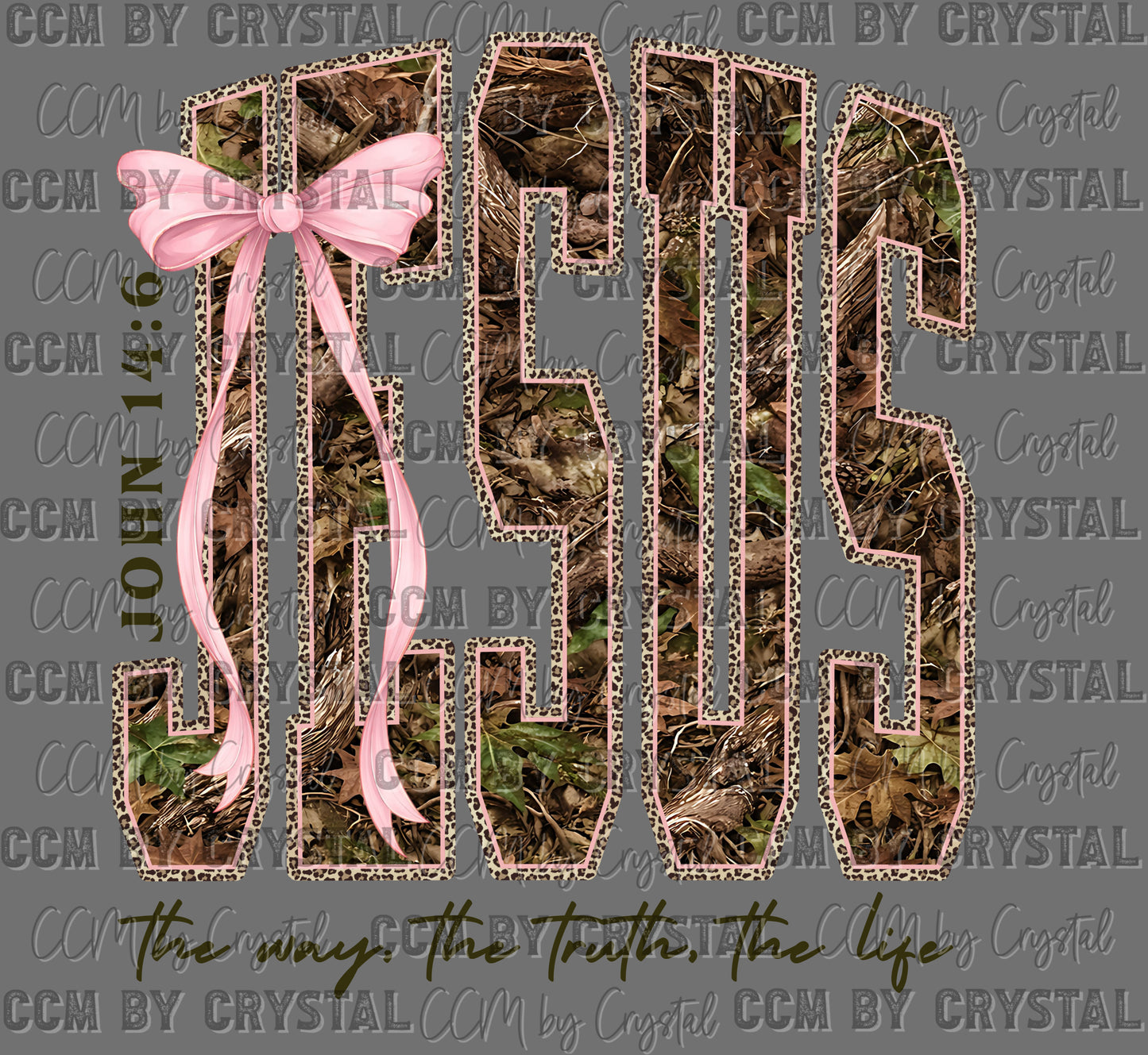 Green Camo Jesus the Way, the Truth Ready to Press Instant Peel DTF Transfers Sublimation Transfers