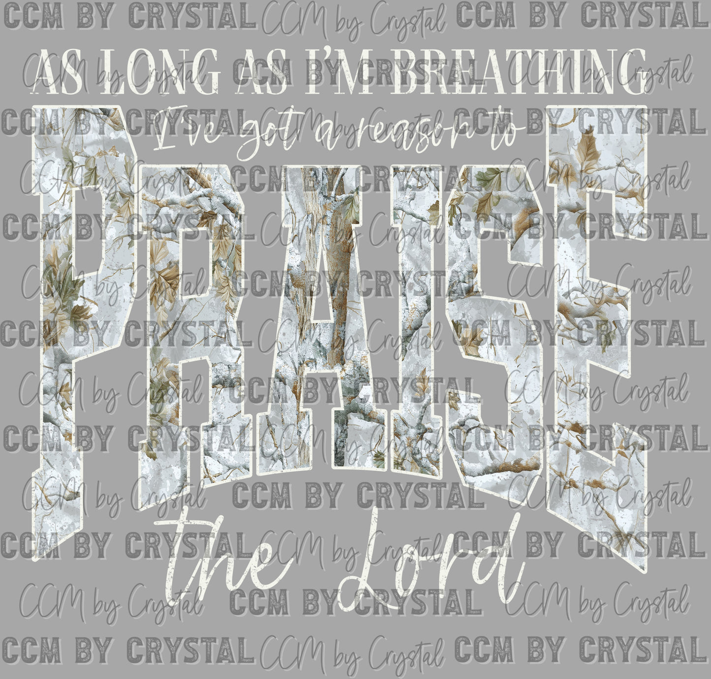 Praise Camo White Ready to Press DTF Transfers