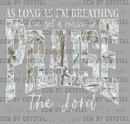 Praise Camo White Ready to Press DTF Transfers