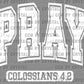 Pray Colossians 4:2Faith Christian Ready to Press Transfer DTF Transfer