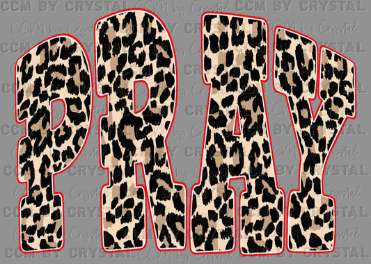 Pray Leopard Christian Ready to Press Instant Peel DTF Transfers Sublimation Transfers