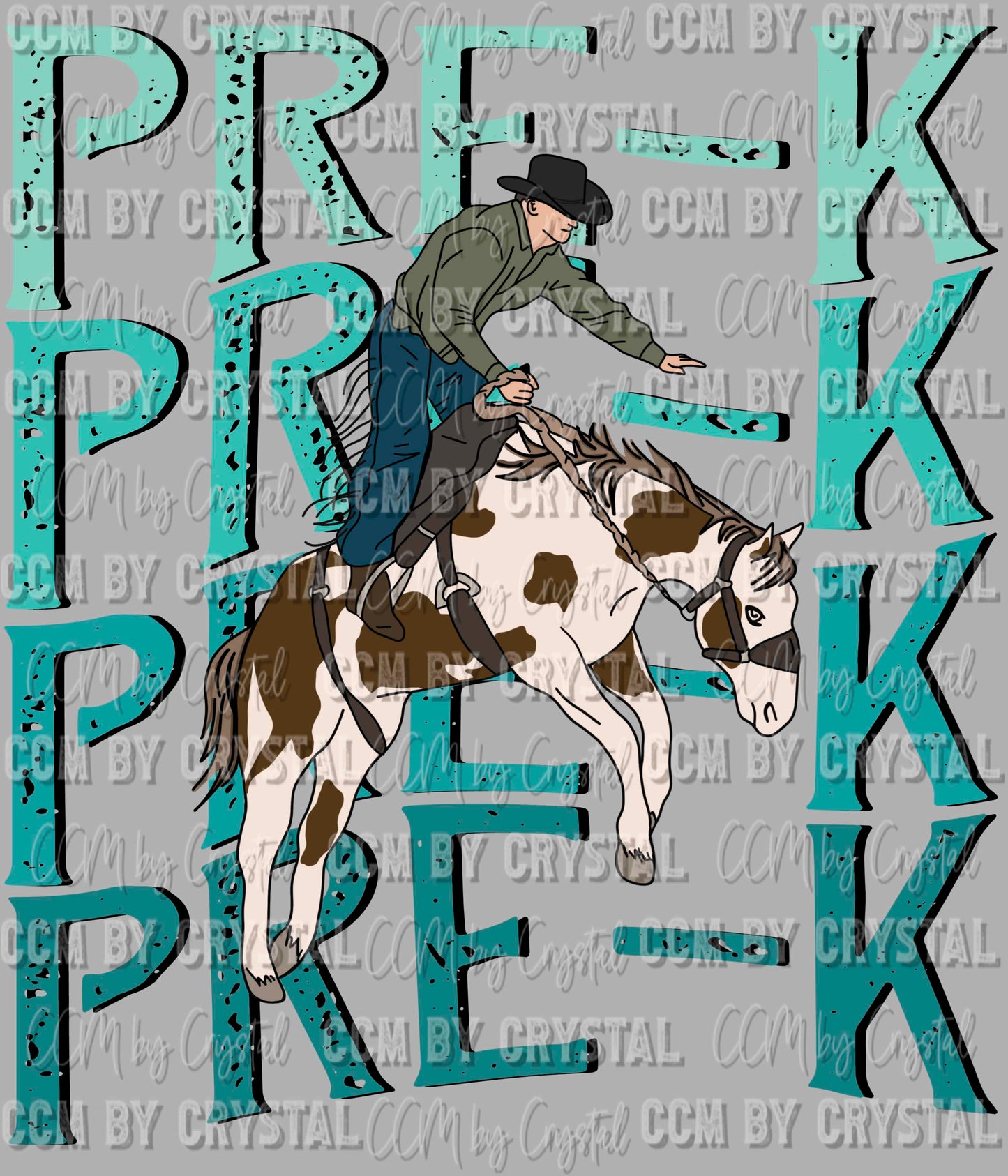 Pre K Cowboy Western Rodeo Ready to Press Transfer