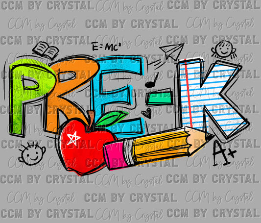 Pre-K Back to School Ready to Press Transfer DTF Transfer Sublimation Transfer