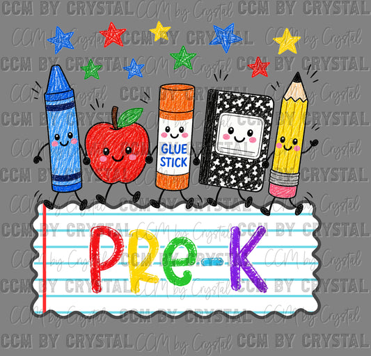 Pre-K Back to School Ready to Press DTF Transfers Sublimation Transfers