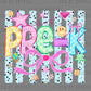 Pre-K Girly Pastel Back to School Ready to Press DTF Transfers Sublimation Transfers