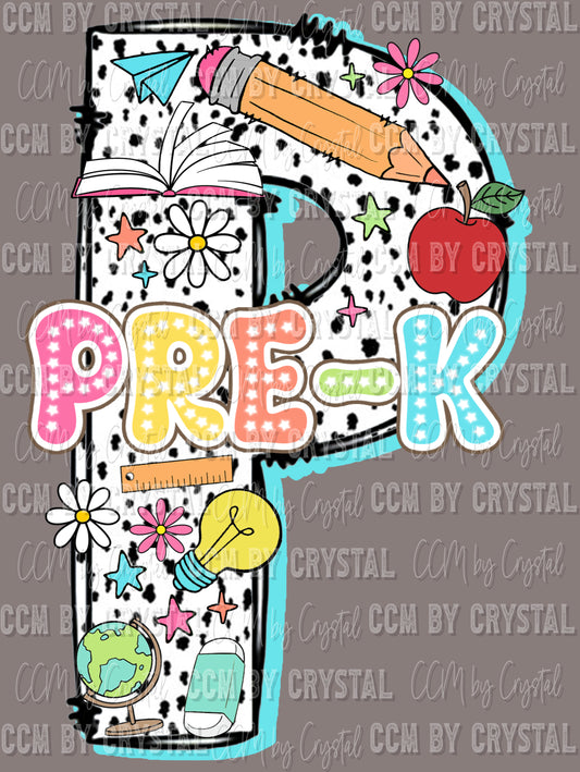 Back to School Pre-K Ready to Press Transfer