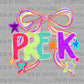 Pre- K Back to School ColorfulReady to Press Transfer DTF Transfer Sublimation Transfer