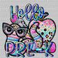 Back to School Hello Pre-K Faux Rhinestone Effect Ready to Press Transfer DTF Transfer Sublimation Transfer