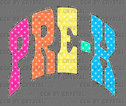 Pre-K Colorful Back to School Back to School Ready to Press DTF Transfers Sublimation Transfers (