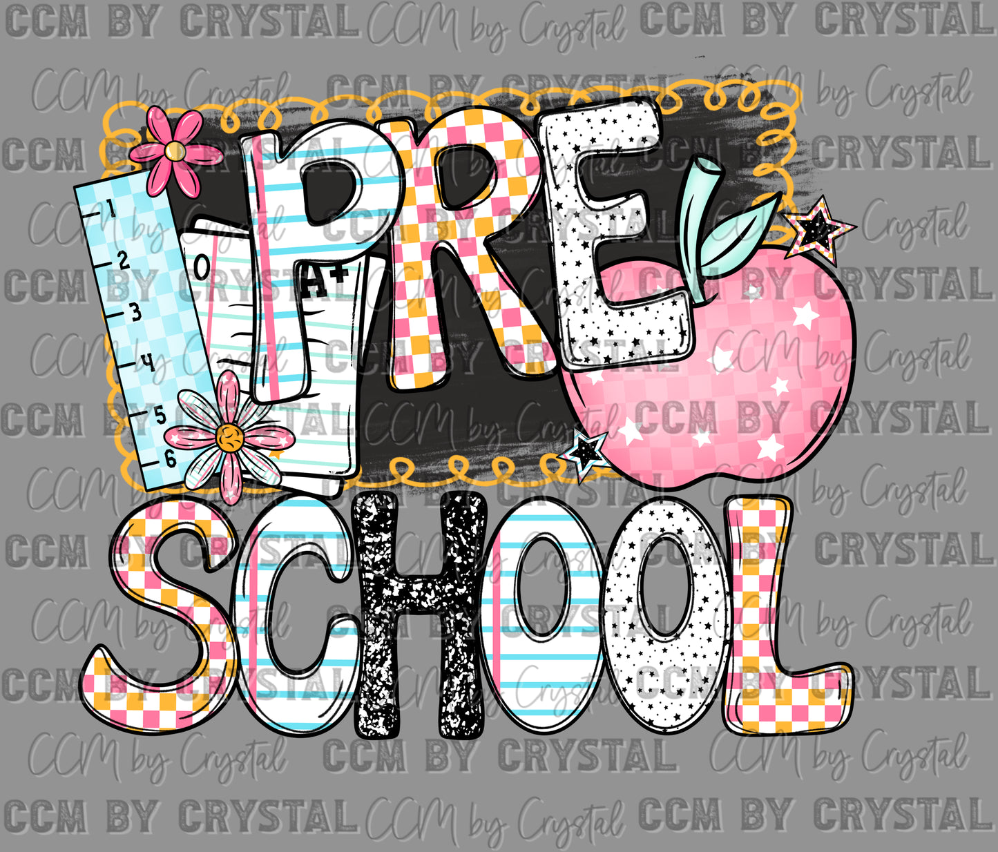 Pre K Lightning Bolts Back to School Ready to Press Transfer DTF Transfer Sublimation Transfer