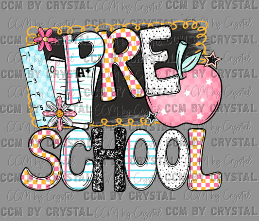 Pre School Back to School Ready to Press Transfer DTF Transfer Sublimation Transfer