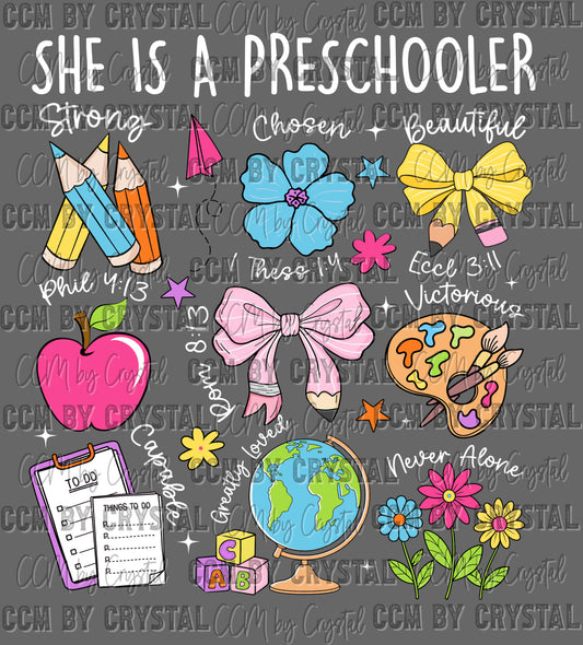 She is A Preschooler Ready to Press Transfer DTF Transfer