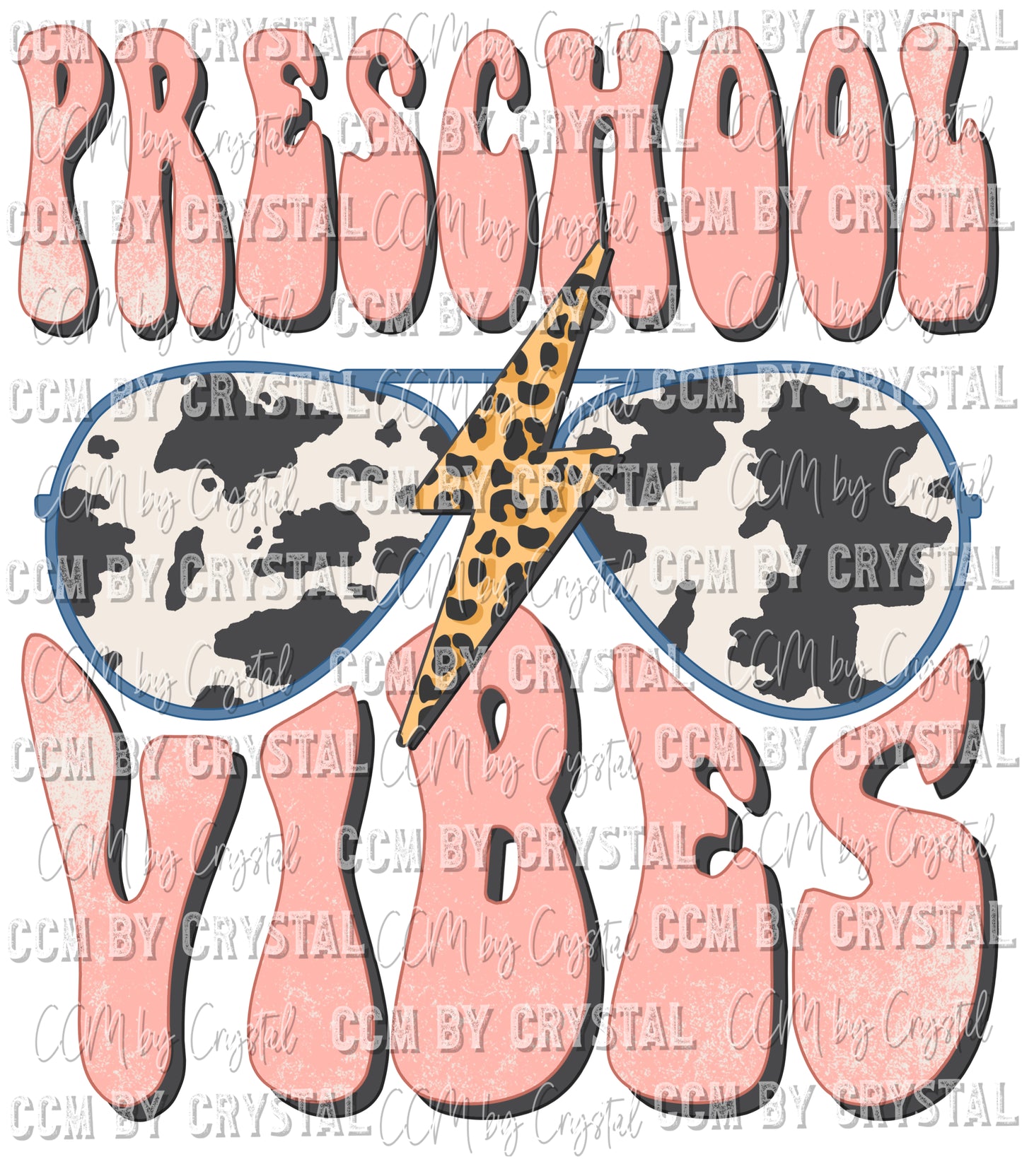 Preschool Vibes Cow Print Cowhide Ready to Press Transfer