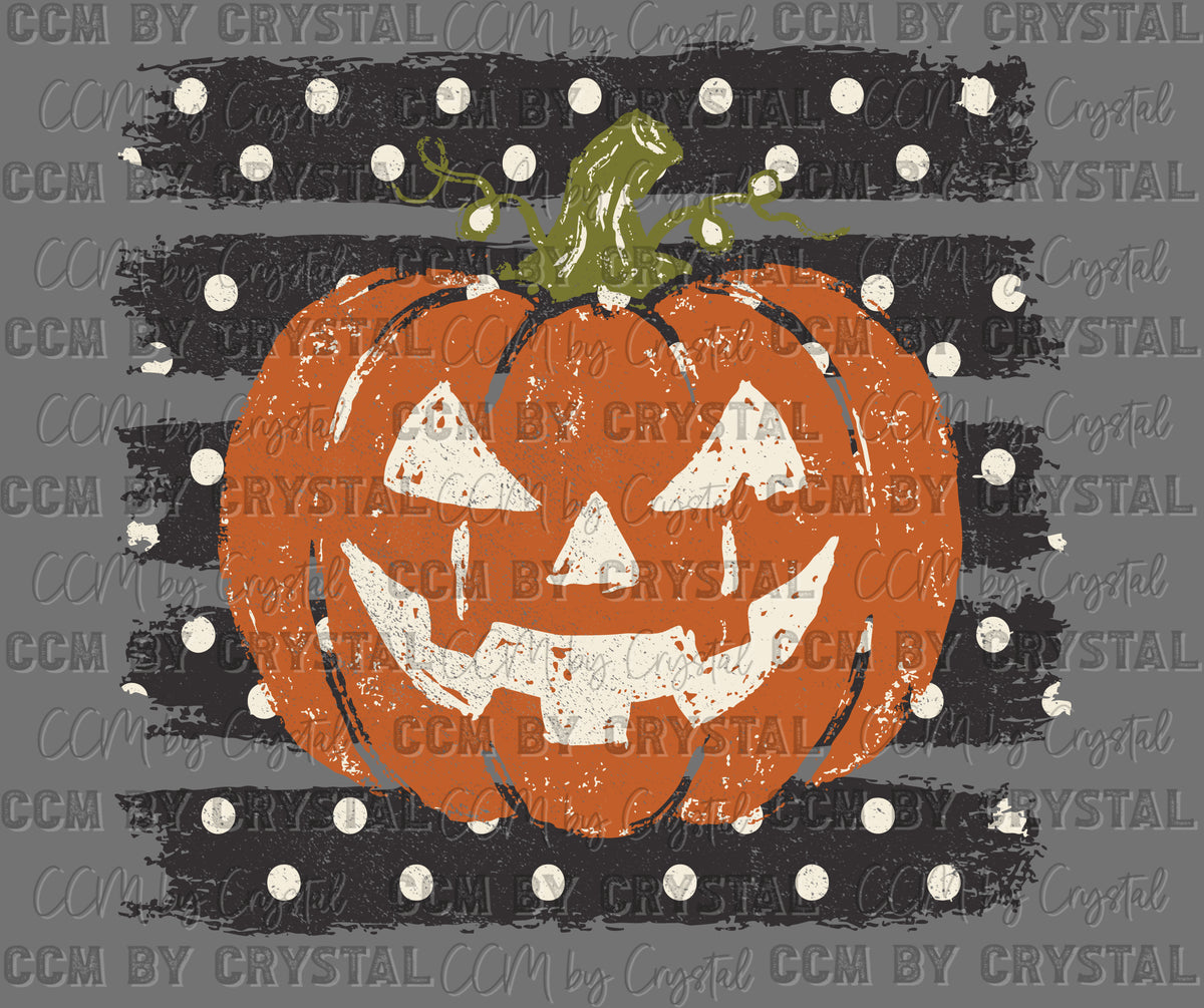 Polka Dots Pumpkin Halloween Ready to Press Transfer DTF Transfer Sublimation Transfer