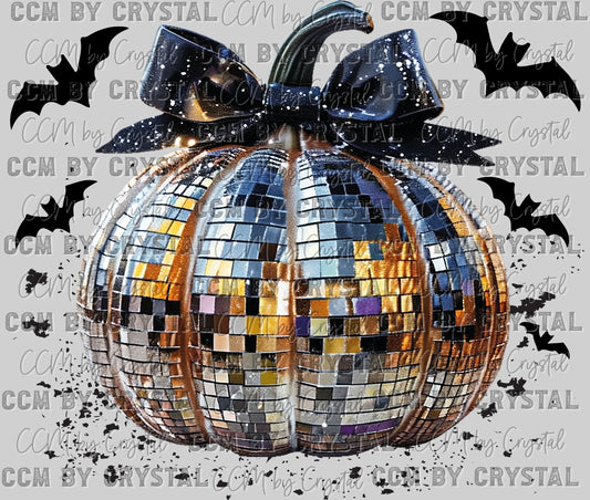 Halloween Disco Pumpkin Ready to Press Transfer DTF Transfer Sublimation Transfer