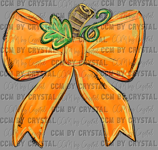 Fall Pumpkin Bow Ready to Press Transfer DTF Transfer Sublimation Transfer