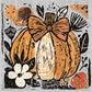 Pumpkin Flower Bow Fall Autumn Ready to Press Transfer DTF Transfer Sublimation Transfer