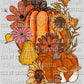 Pumpkins Floral Thanksgiving Fall Ready to Press Transfer
