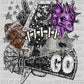 Purple Dragons Football Faux Sequins Faux Embroidery Ready to Press Transfer