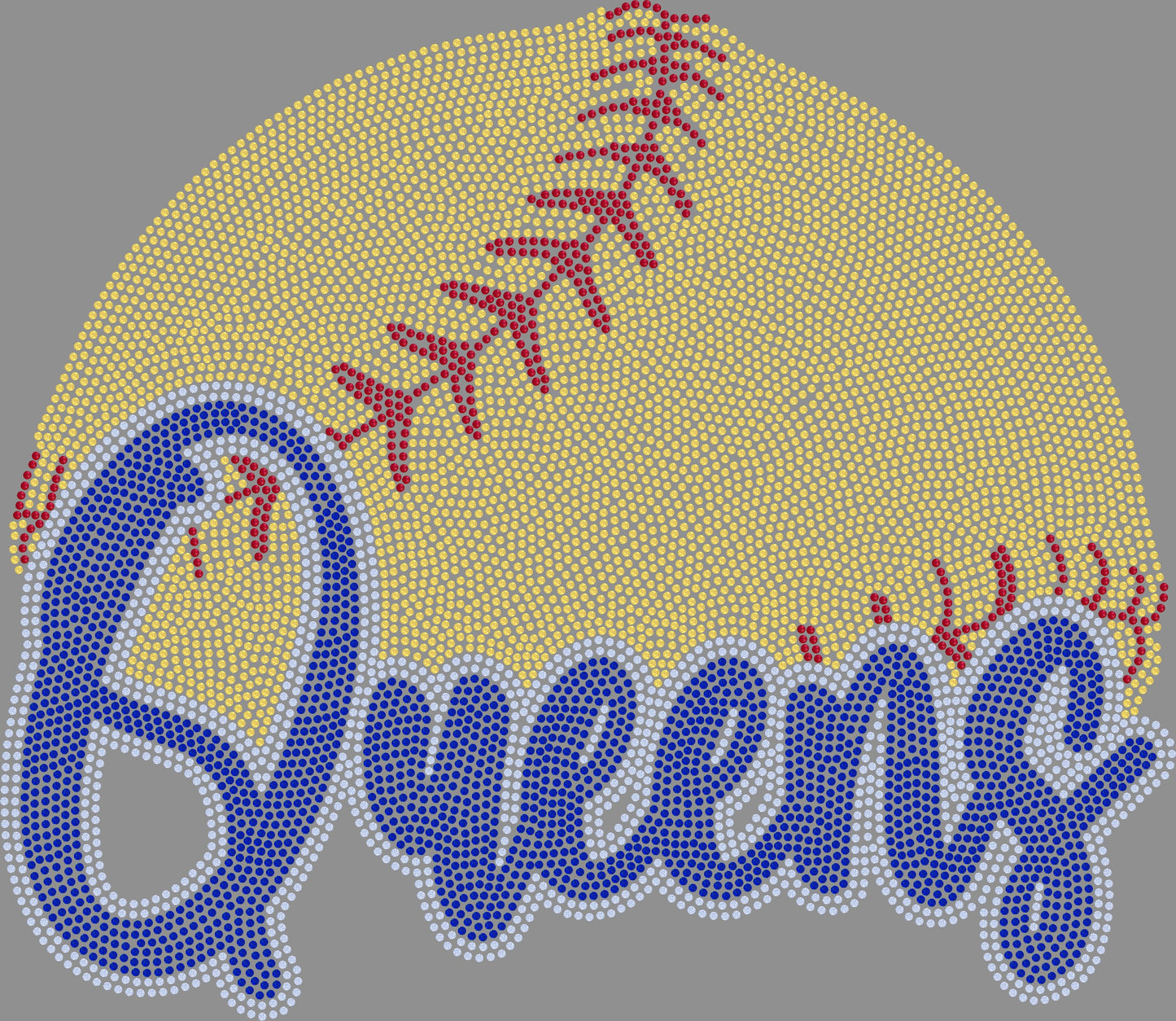 Queens Softball Approximately 11" wide Spangle Transfer