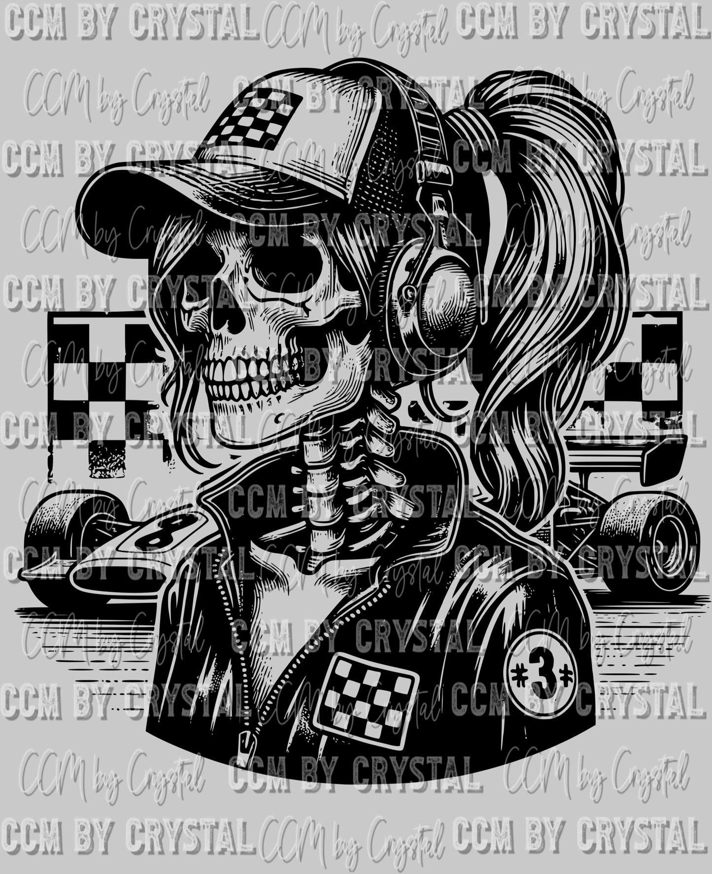 Living Life in the Pits Racing Pocket Skellie Skeleton Ready to Press DTF Sublimation Transfer