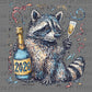 Racoon Happy New Year 2026 Ready to Press Transfer DTF Transfer Sublimation Transfer