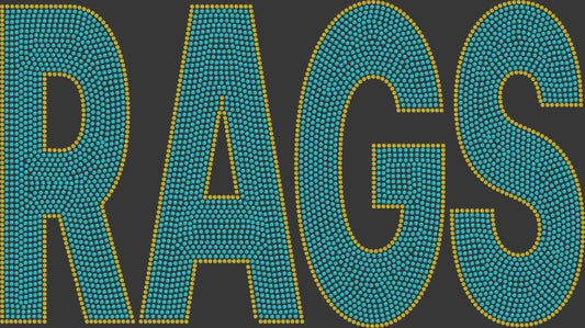Rags 2-Color Approximately 11" wide Spangle Transfer