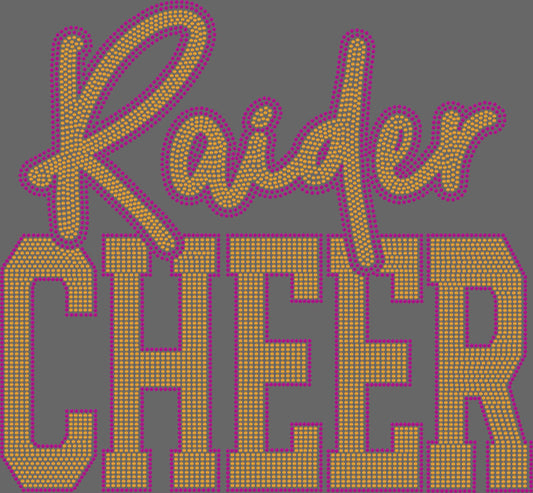 Raider Cheer 2-Color Approximately 11" wide Spangle Transfer