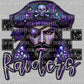 Raiders Mascot Faux Rhinestones Effect Ready to Press Transfer DTF Transfer Sublimation Transfer