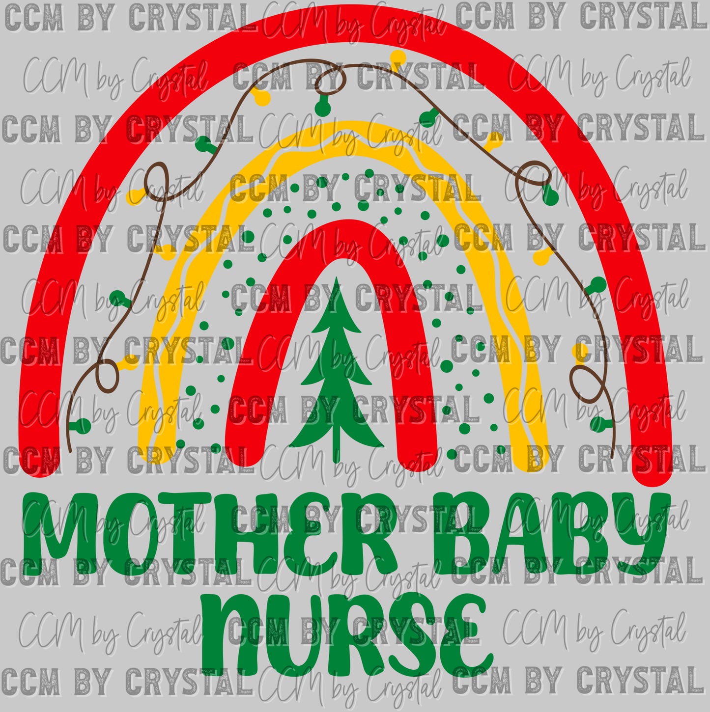 Rainbow Mother Baby Nurse Christmas Ready to Press Transfer DTF Transfer Sublimation Transfer