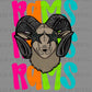 Colorful Rams Mascot Sports Ready to Press Transfer DTF Transfer Sublimation Transfer