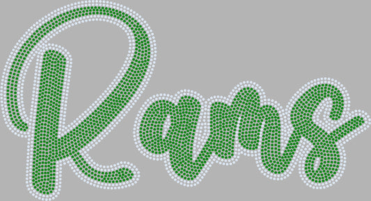 Rams Approximately 11" wide Spangle Transfer