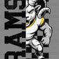 Rams Grunge Checkered Sports Mascot Ready to Press Transfer DTF Transfer Sublimation Transfer