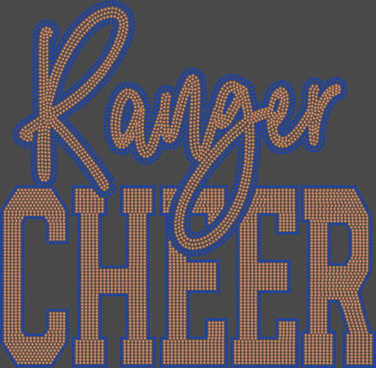 Ranger Cheer 2-Color Approximately 11" wide Spangle Transfer