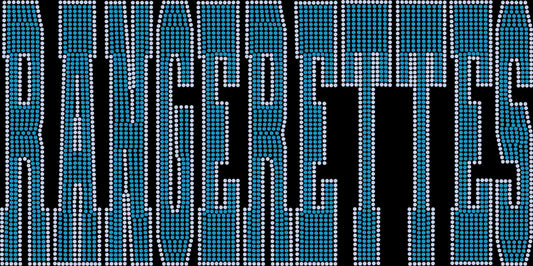 Rangerettes 2-Color Approximately 11" wide Spangle Transfer