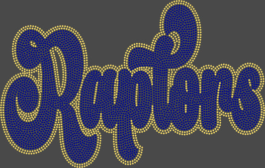Raptors 11" Wide 2- Color Spangle Ready to Press Spangle Transfer Sparkle Bling