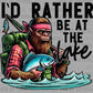 I'd Rather be at the Lake Fishing Sasquatch Bigfoot Ready to Press Transfer DTF Transfer Sublimation Transfer