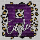 R Eagles Mascot Purple with Gold Leopard Background PNG Digital File ONLY