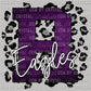 R Eagles Mascot Purple with Silver Leopard Background PNG Digital File ONLY