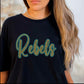 Rebels 2-Color Approximately 11" wide Spangle Transfer