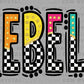 Colorful Checkered Rebels Mascot Ready to Press Transfer DTF Transfer Sublimation Transfer