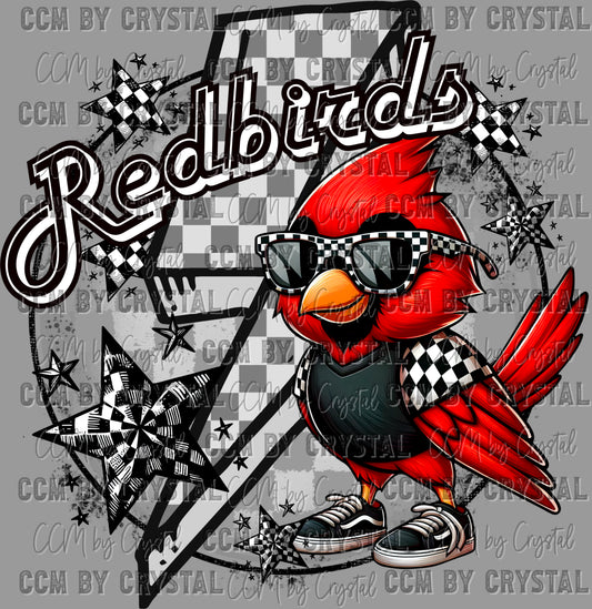 Redbirds Cute Mascot Ready to Press Transfer DTF Transfer Sublimation Transfer