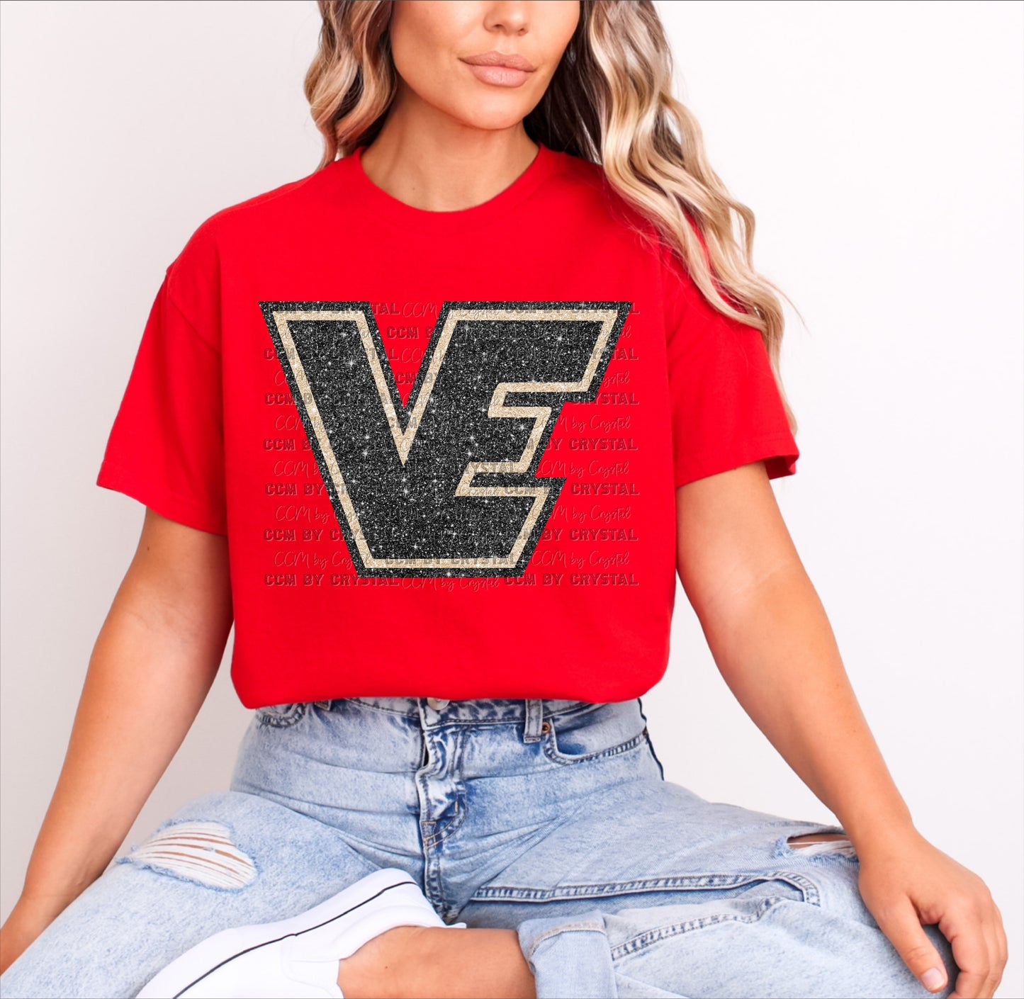 Victoria East Titans Faux Glitter T-Shirt